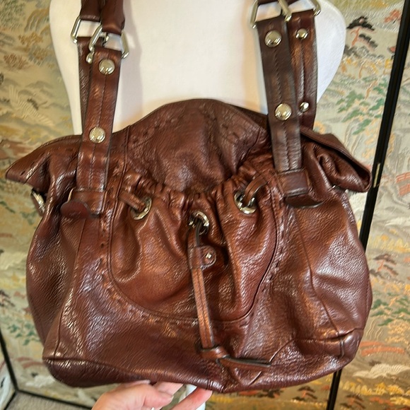 B.MAKOWSKY HOBO RICH BROWN SOFT LEATHER SHOULDER BAG - Picture 1 of 15